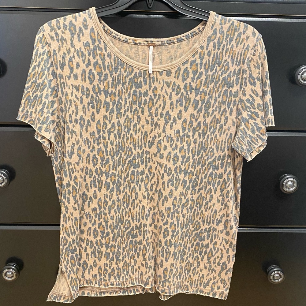 Free People Animal Print Tee